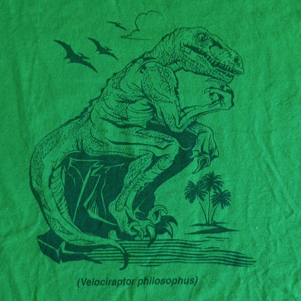 Velociraptor philosophus | Funny T-shirt | Sz S
